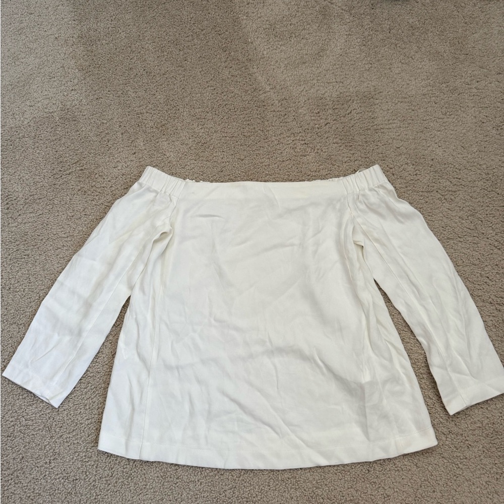 Club Monaco Cream Off-Shoulder Top